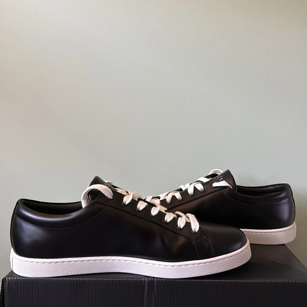 Prada Lane Triangle Logo Low Top Leather Sneaker - Picture 6 of 7